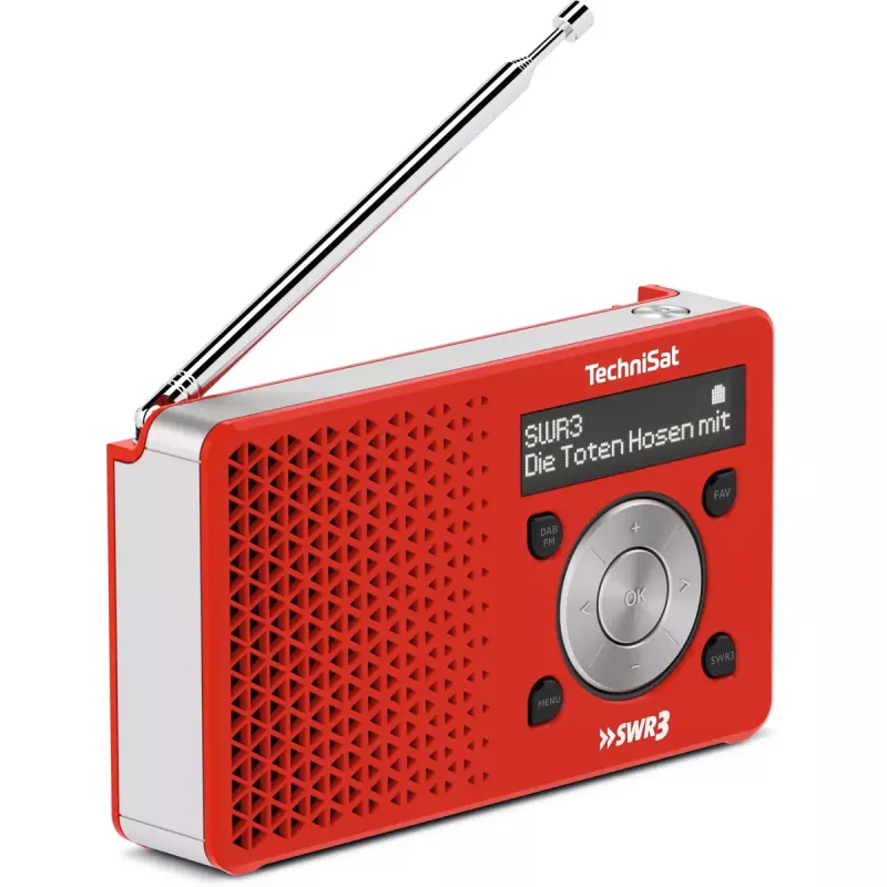 Rádio pessoal TechniSat DigitRadio 1 vermelho branco