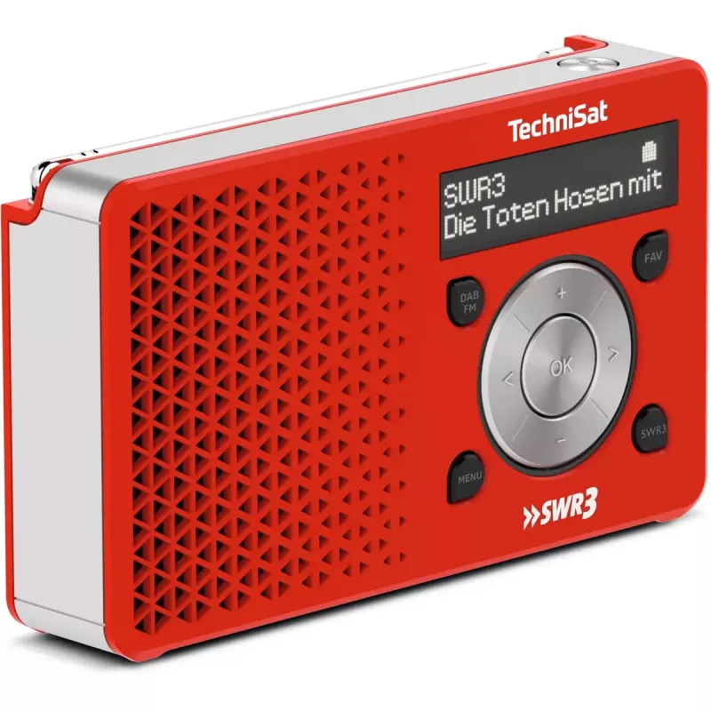 Rádio pessoal TechniSat DigitRadio 1 vermelho branco
