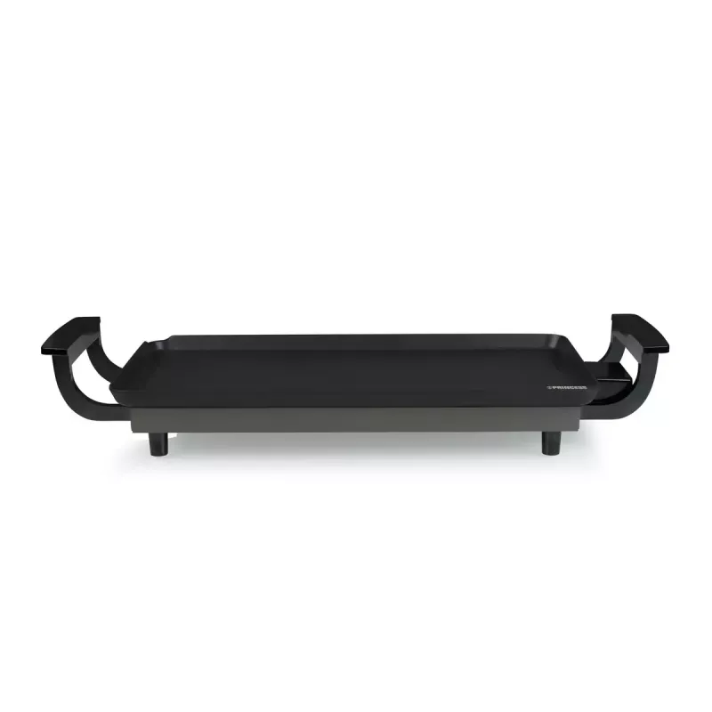 Princess 01.102209.01.005 Economy Table Chef placa de grelhador elétrica, de instalação livre, 430 x 230 mm, antiaderente, sem BPA, preta/aço inoxidável