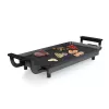 Princess 01.102209.01.005 Economy Table Chef placa de grelhador elétrica, de instalação livre, 430 x 230 mm, antiaderente, sem BPA, preta/aço inoxidável