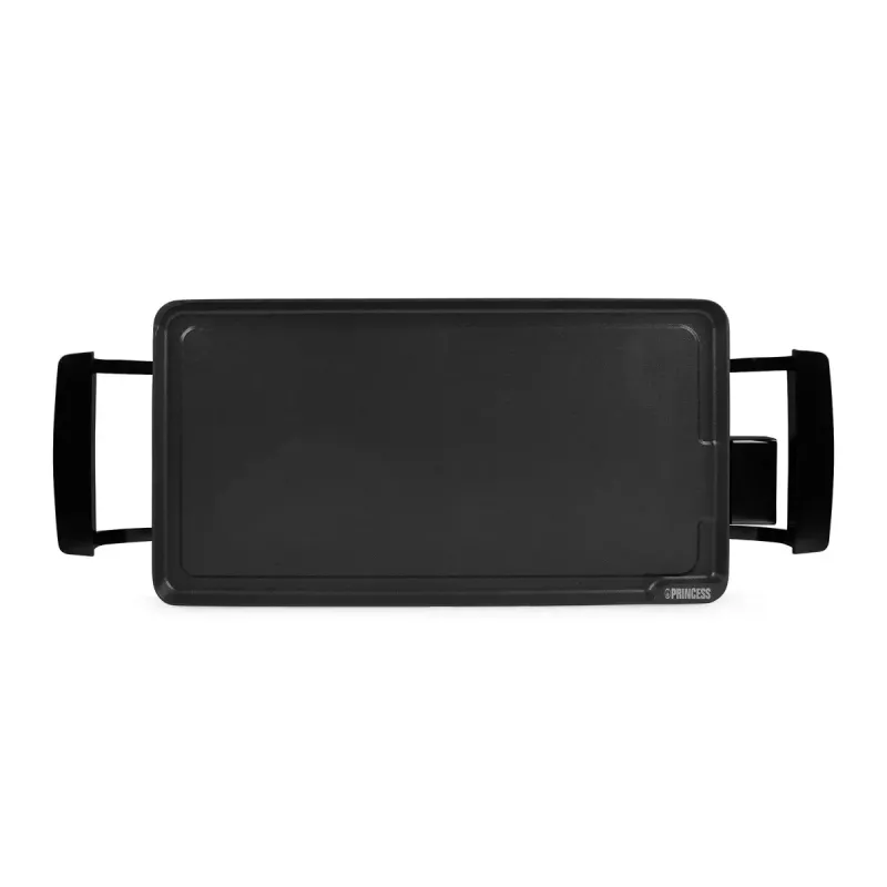 Princess 01.102209.01.005 Economy Table Chef placa de grelhador elétrica, de instalação livre, 430 x 230 mm, antiaderente, sem BPA, preta/aço inoxidável