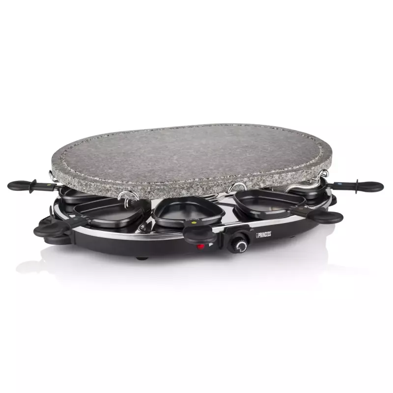 Princess 162720 Raclette 8 pedra oval grelhador party 1200W 8 frigideiras
