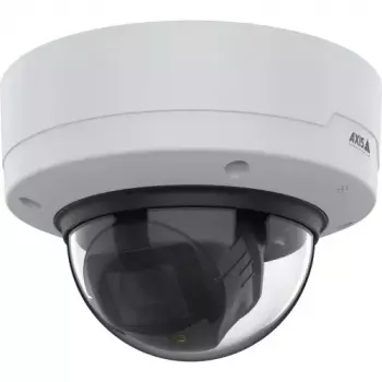 Câmara de segurança IP Dome AXIS P3287-LV — 2592×1944, CMOS 1/2.8 polegadas, 3–8,5 mm varifocal, rotação de 190°, interior/exterior, montagem em teto/parede