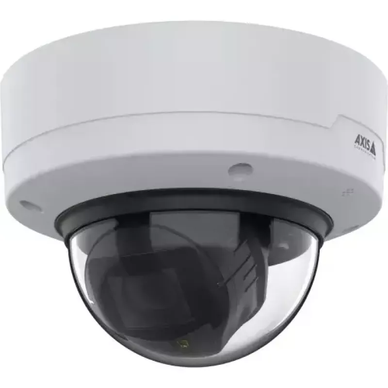 Câmara de segurança IP Dome AXIS P3287-LV — 2592×1944, CMOS 1/2.8 polegadas, 3–8,5 mm varifocal, rotação de 190°, interior/exterior, montagem em teto/parede