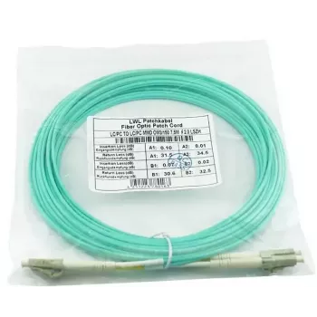 BlueOptics 050502T512000015M-BO Cabo de patch de fibra ótica duplex, LC/UPC para LC/UPC, OM3 50/125 µm, 15 m, bege