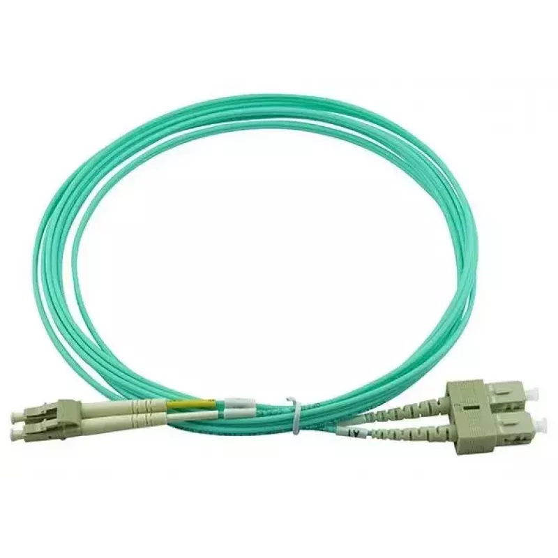 BlueOptics 055702K512000015M-BO Cabo de patch de fibra ótica duplex, LC/UPC para SC/UPC, OM3 50/125 µm, 15 m, bege