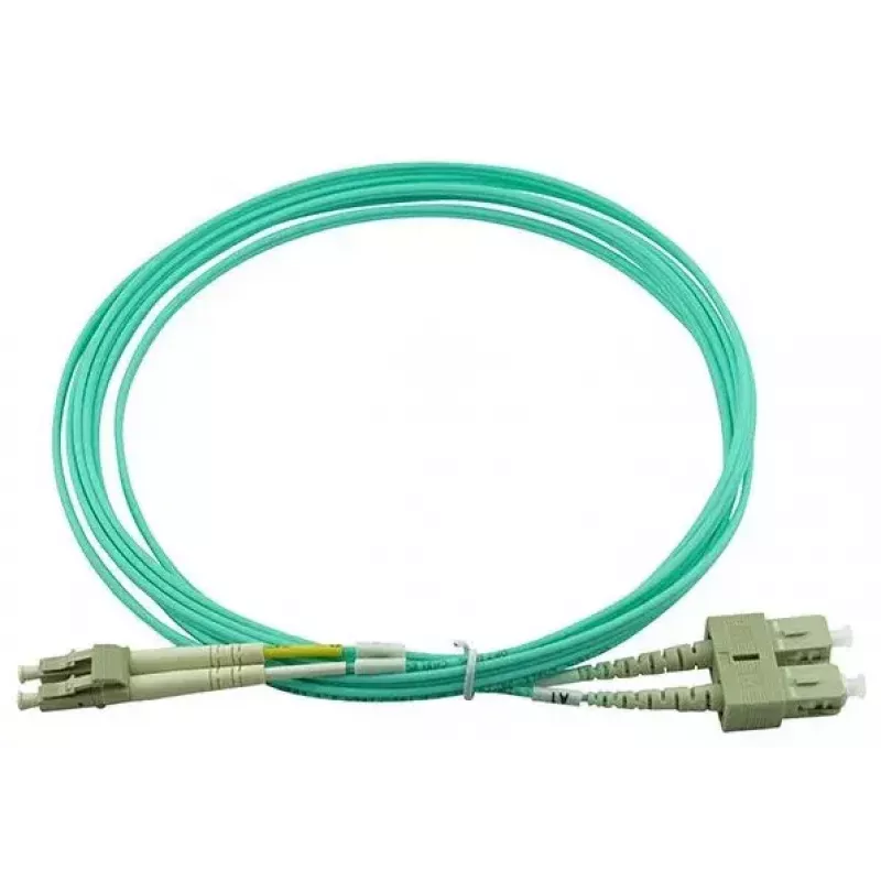 BlueOptics 055702K512000050M-BO Cabo de patch de fibra ótica duplex, LC/UPC para SC/UPC, OM3 50/125 µm, 50 m, bege