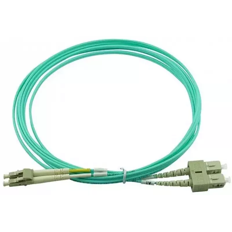 BlueOptics 055702T512000050M-BO Cabo de patch de fibra ótica duplex, LC/UPC para SC/UPC, OM3 50/125 µm, 50 m, bege