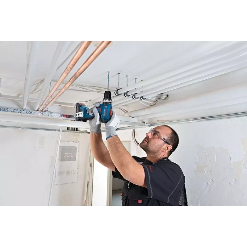 Bosch GSB 18V-65 Professional berbequim aparafusador de percussão sem fios, 18 V, Solo (sem bateria e carregador), L-BOXX, azul