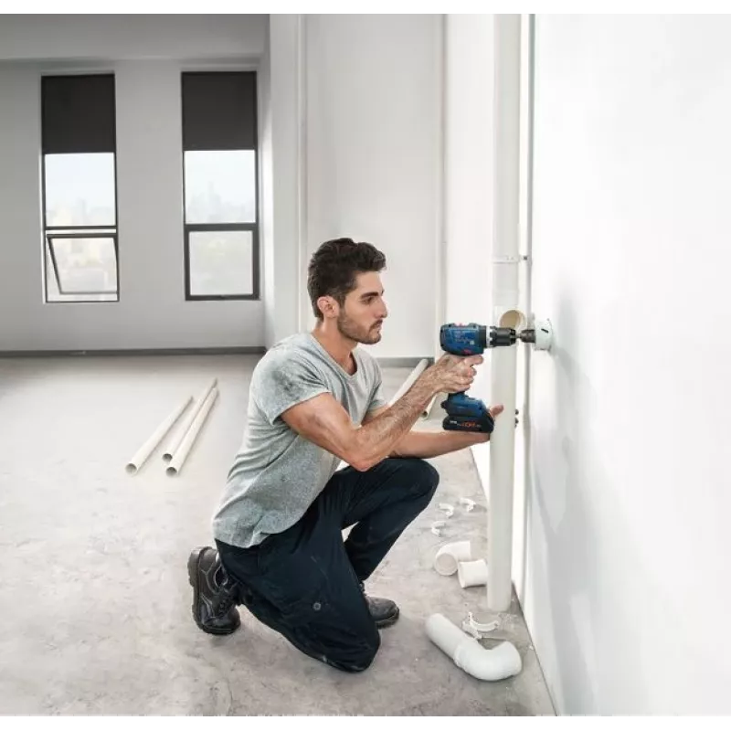 Bosch GSB 18V-65 Professional berbequim aparafusador de percussão sem fios, 18 V, Solo (sem bateria e carregador), L-BOXX, azul