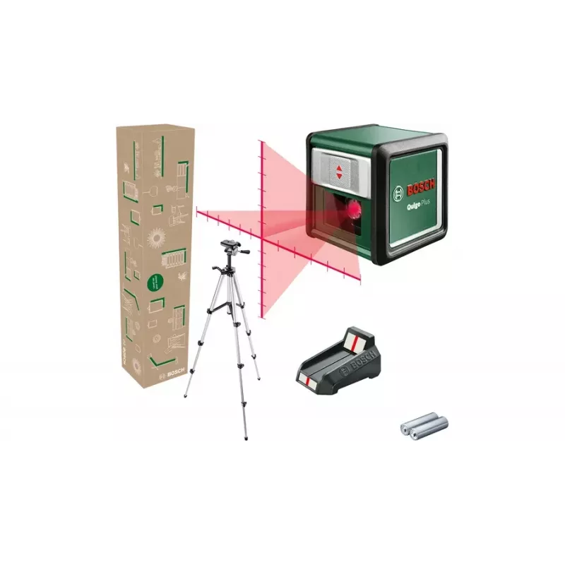 Laser de linhas/pontos Bosch Quigo Plus alcance máximo 12 m intervalo de autonivelamento ±4°