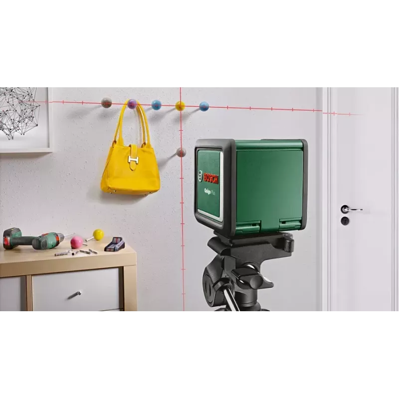 Laser de linhas/pontos Bosch Quigo Plus alcance máximo 12 m intervalo de autonivelamento ±4°