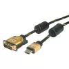 Cabo adaptador de vídeo ROLINE 11.04.5895 10 m HDMI DVI preto dourado