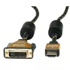 Cabo adaptador de vídeo ROLINE 11.04.5895 10 m HDMI DVI preto dourado