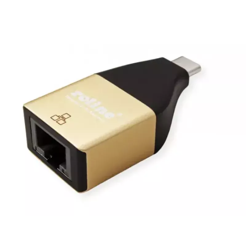 Adaptador ROLINE USB Type-C para RJ-45 preto dourado 12.02.1111