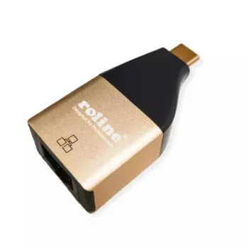 Adaptador ROLINE USB Type-C para RJ-45 preto dourado 12.02.1111