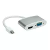 Adaptador Mini DisplayPort - HDMI/VGA ROLINE 12.03.3161