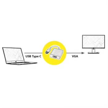 Adaptador de cabo de vídeo ROLINE 12.03.3210 USB Type-C para HDMI Type-A 0,1 m prateado