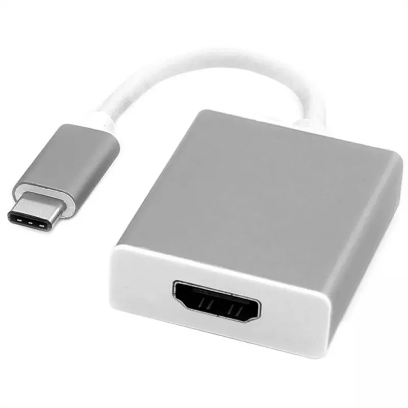 Adaptador de cabo de vídeo ROLINE 12.03.3210 USB Type-C para HDMI Type-A 0,1 m prateado