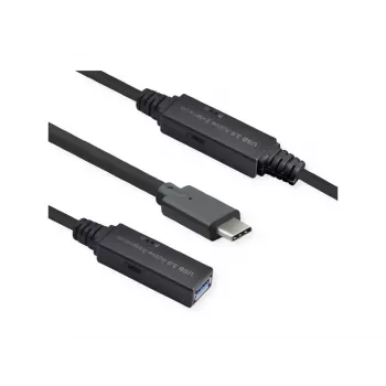 Cabo USB ROLINE 12.04.1066 USB 3.2 Gen 1 10m USB C USB A preto