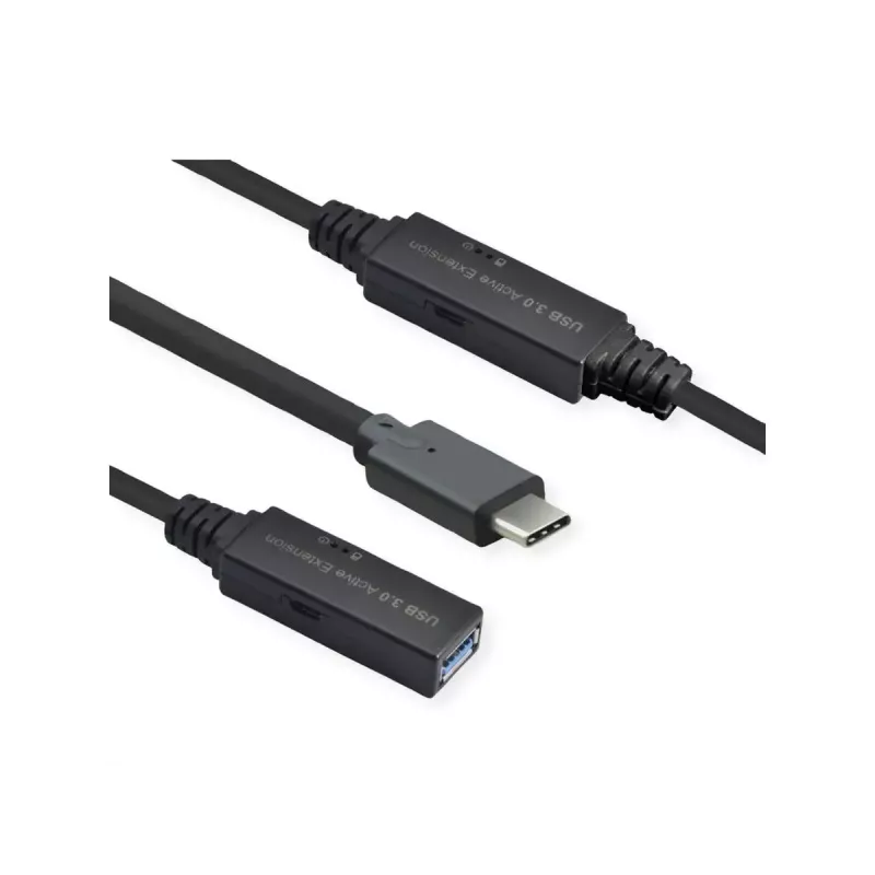 Cabo USB ROLINE 12.04.1066 USB 3.2 Gen 1 10m USB C USB A preto