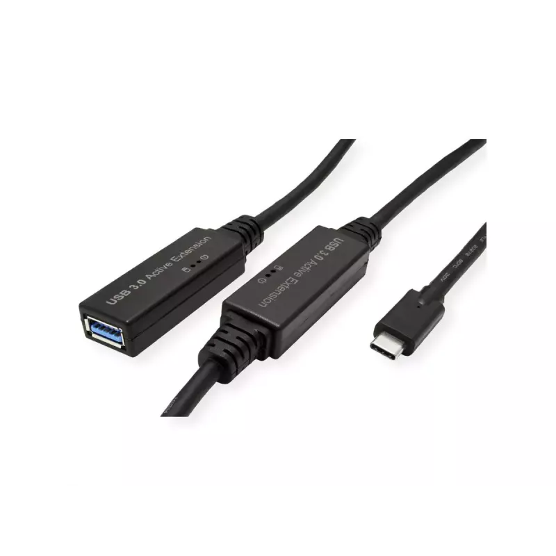 Cabo USB ROLINE 12.04.1066 USB 3.2 Gen 1 10m USB C USB A preto