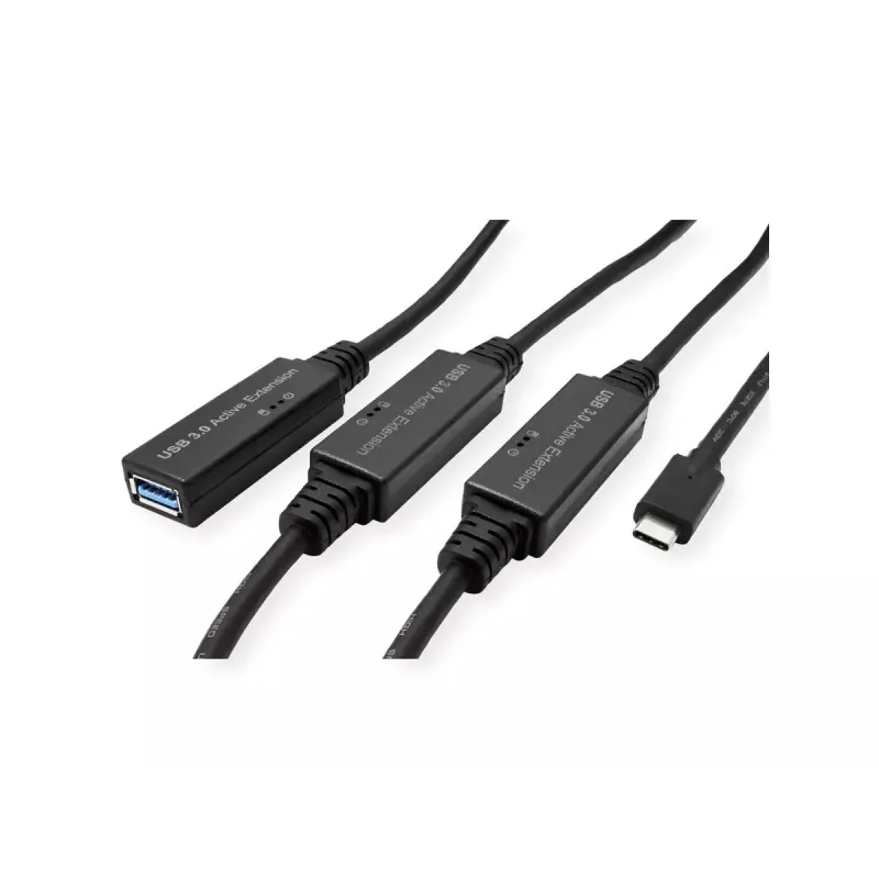 Cabo USB ROLINE 12.04.1068 USB 3.2 Gen 1 20 m USB C USB A preto