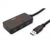 Hub USB ROLINE 3.2 Gen 1 4 portas com repetidor preto 10 m