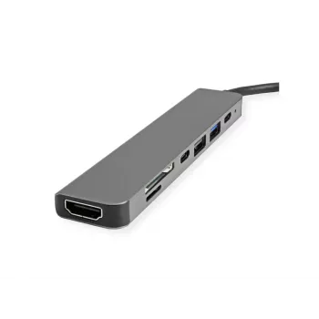 Dock para portátil VALUE 12.99.1136 com fios USB 3.2 Gen 2 Type-C preto cinzento