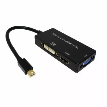 Adaptador de cabo de vídeo VALUE 12.99.3154 Mini DisplayPort HDMI VGA 0,1m preto