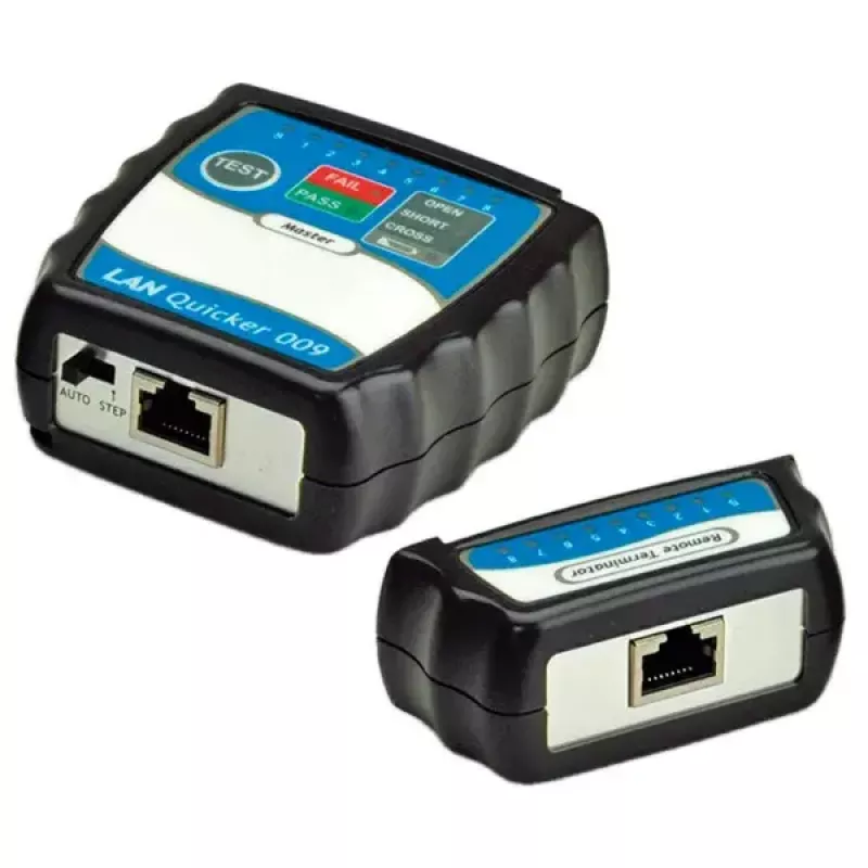 Testador de cabos VALUE Quicker, modelo 13.99.3001 — teste de continuidade e cablagem de cabos de rede