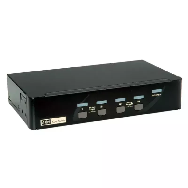 Comutador KVM ROLINE, 1 utilizador, 4 PCs, DisplayPort com hub USB
