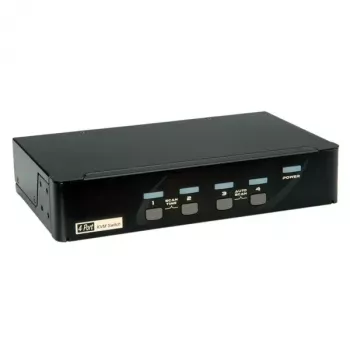 Comutador KVM ROLINE, 1 utilizador, 4 PCs, DisplayPort com hub USB