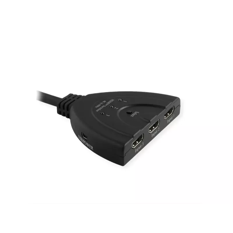 Comutador HDMI VALUE 14.99.3567, HDMI, 4K (3840x2160) 60 Hz, 3 entradas, preto