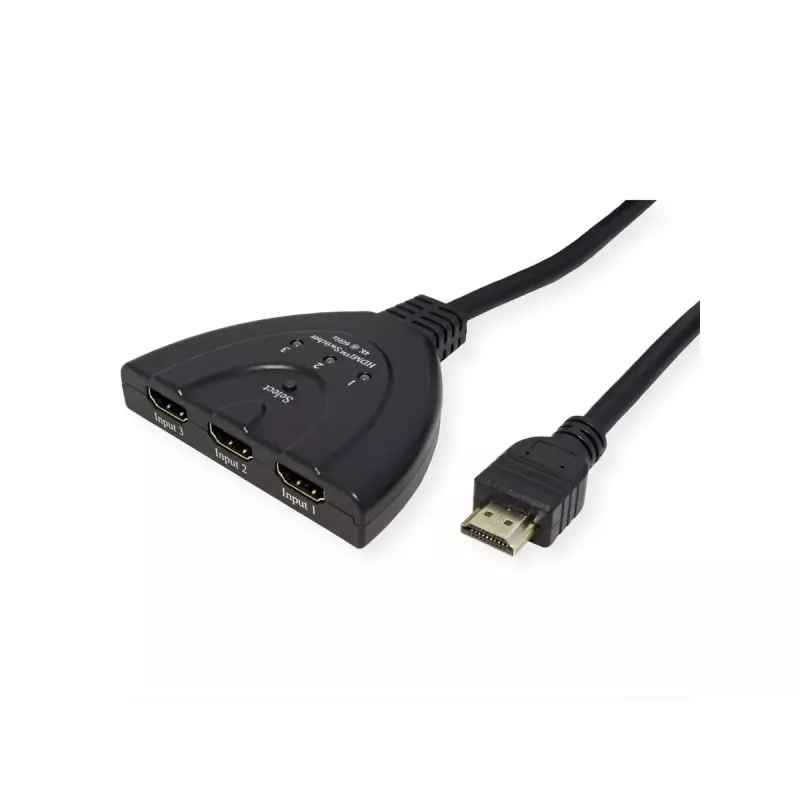 Comutador HDMI VALUE 14.99.3567, HDMI, 4K (3840x2160) 60 Hz, 3 entradas, preto