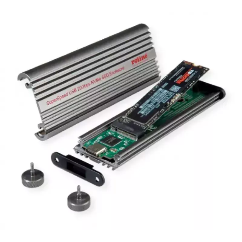 Caixa para SSD ROLINE 16.01.4147 M.2 alumínio preto 20 Gbit/s