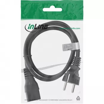 Cabo de alimentação InLine 16 A CEE 7/7 reto / IEC320/C19 0,5 m
