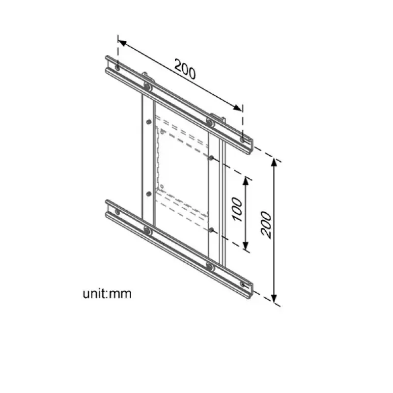 Adaptador VESA ROLINE 100x100-100x200/200x200 variável prateado
