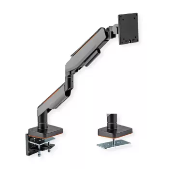Suporte para monitor ROLINE 17031108 124,5 cm 20 kg morsa preto cinzento