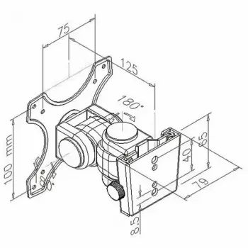 Conjunto de suporte de parede para monitor LCD 2 articulações VALUE 17.99.1125