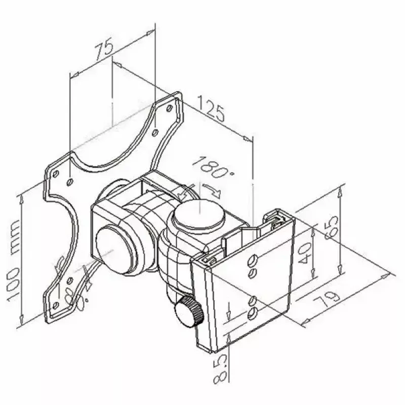 Conjunto de suporte de parede para monitor LCD 2 articulações VALUE 17.99.1125