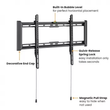 Suporte de TV VALUE 17.99.1222 preto 2,03 m 75 kg
