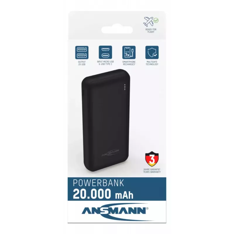Bateria portátil Ansmann PB212 20000 mAh