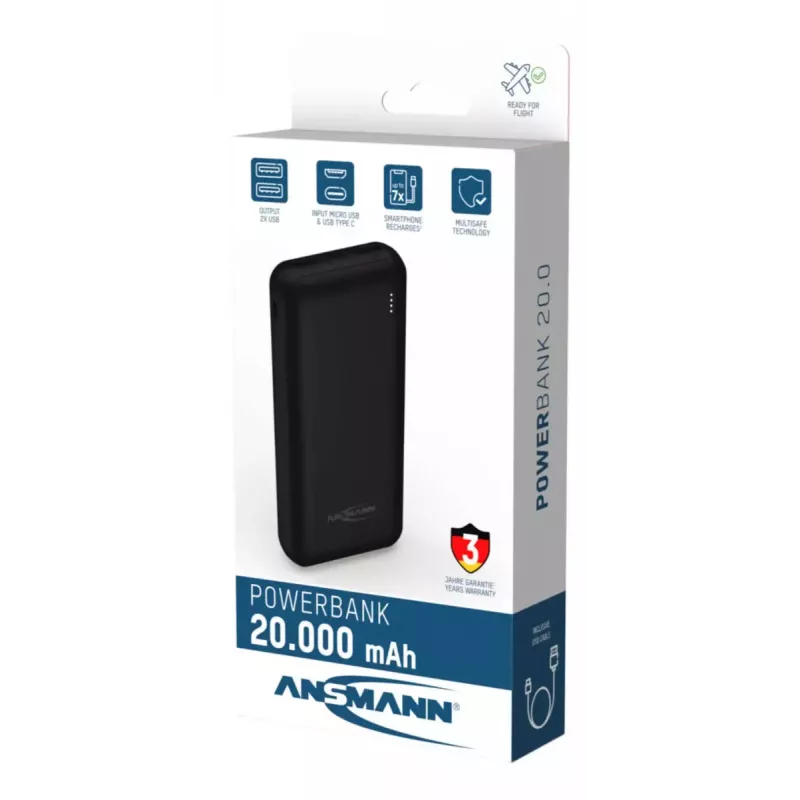 Bateria portátil Ansmann PB212 20000 mAh