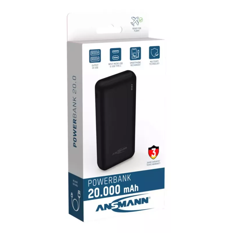 Bateria portátil Ansmann PB212 20000 mAh