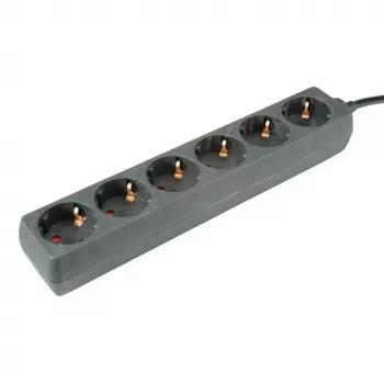 Distribuidor de energia ROLINE 19.07.1073 3m 6 tomadas AC interior preto