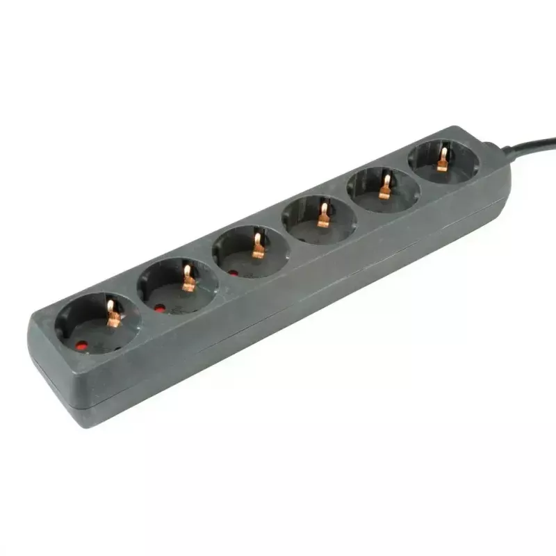 Distribuidor de energia ROLINE 19.07.1073 3m 6 tomadas AC interior preto