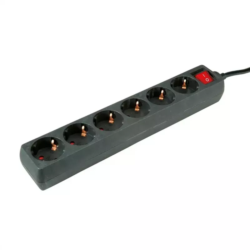 Distribuidor de energia ROLINE 19.07.1074 1,5 m 6 tomadas AC interior preto