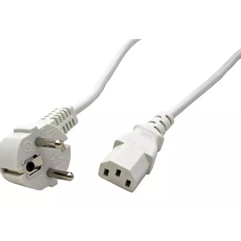 Cabo de alimentação VALUE 19.99.1016 branco 0,6 m CEE7/7 IEC 320