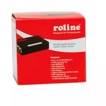 Switch Gigabit Ethernet ROLINE Pocket 4 portas